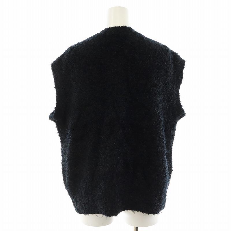 ウィムガゼット ツイードニットベスト　ジレ ウィムガゼット Whim Gazette 23AW ツイードニットベスト F 黒