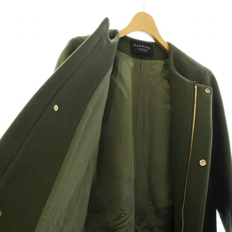 マカフィー MACPHEE トゥモローランド 17AW ノーカラーコート ミドル丈