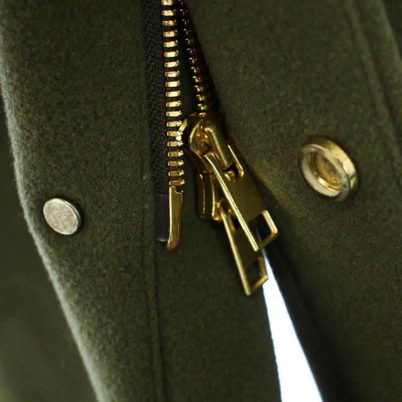 美品TOMORROWLAND マカフィー　ハーフコート カーキ 36サイズ　春 マカフィー MACPHEE トゥモローランド 17AW ノーカラーコート ミドル丈