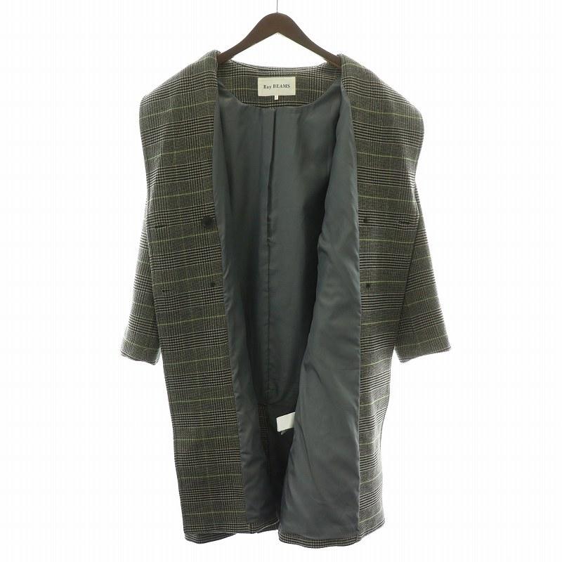 【美品】Ray BEAMS レイビームス チェックスタンドカラーコート Ray BEAMS（レイビームス）の「Ray BEAMS / チェック スタンドカラー