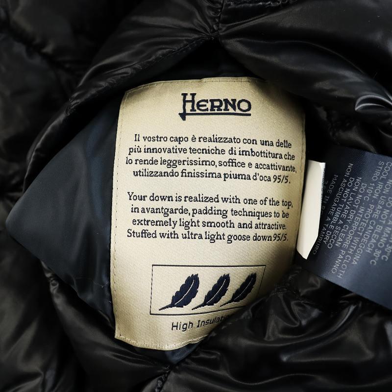 ヘルノ HERNO ダウンジャケット 半袖 リバーシブル アウター 42 M 黒