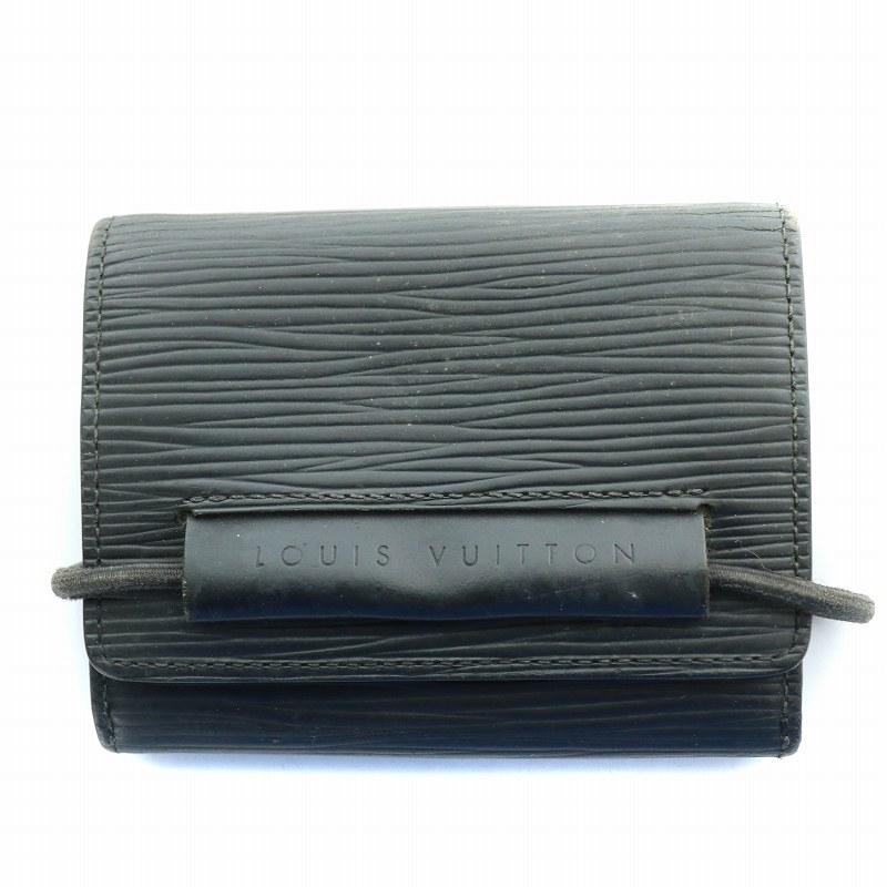 ルイヴィトン エピ ポルトフォイユ エラスティック 三つ折り財布 ブラック LOUIS VUITTON（ルイ・ヴィトン） 財布 エピ レディース ブランド 三