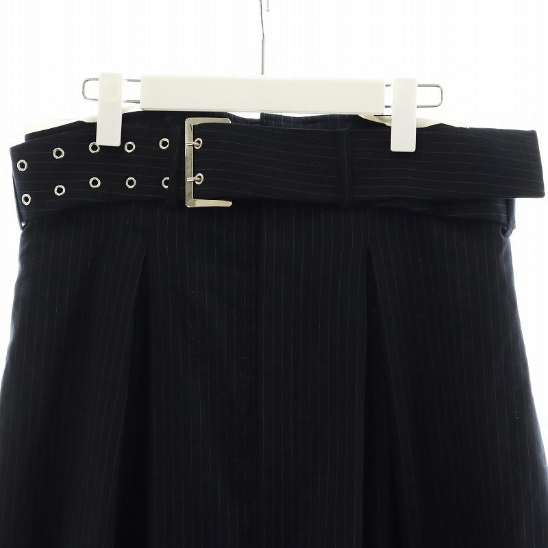 MAISON SPECIAL / ボトム/36/ウール/BLK/ストライプ/21232465801 メゾンスペシャル MAISON SPECIAL ワイドパンツ ストライプ柄 36 S 紺