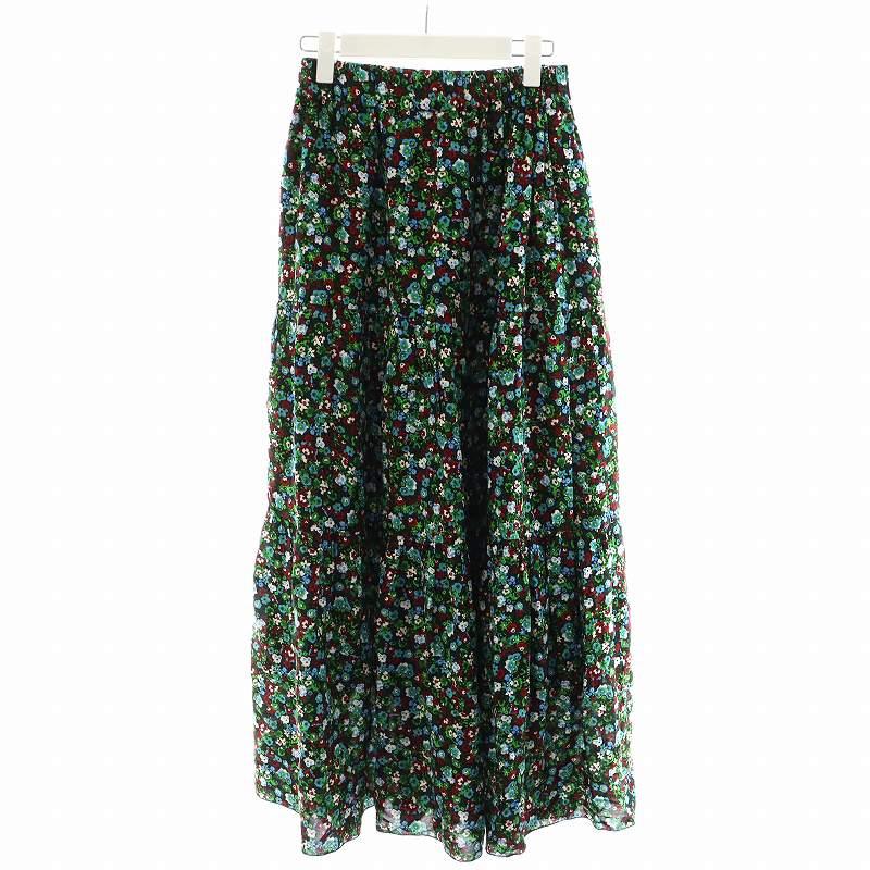 サクラ SACRA DAZZLING FLOWERS SKIRT フレアスカート ロング丈 花柄