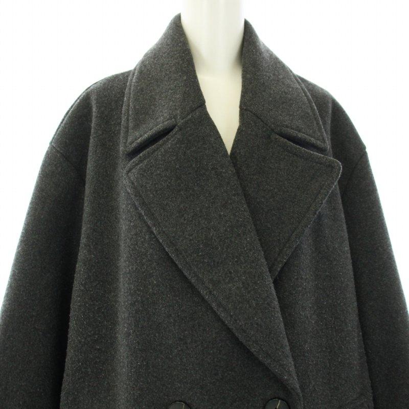 トモピン 　ZARA ボアダブルブレストロングコート グレー ZARA - ZARA ダブルブレストコート 美品の通販 by misosoup_you's shop