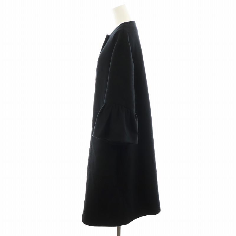 ルネ Rene 23AW ノーカラーコート ロング丈 袖フレア ウール アウター  