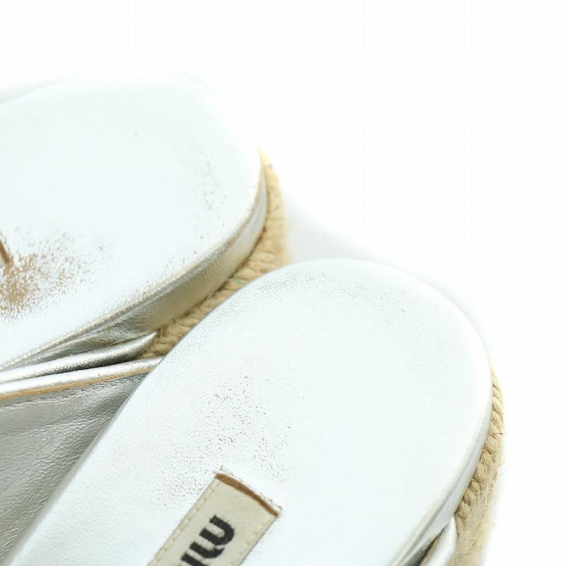miu ミュウミュウ miumiu サンダル 厚底 エスパドリーユ グリッター 