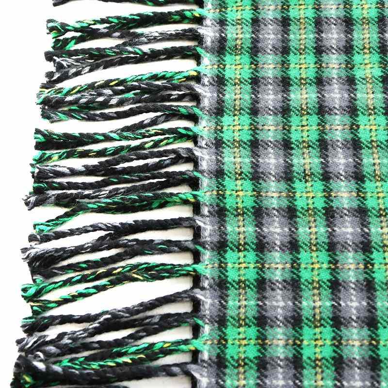BALENCIAGA（バレンシアガ） マフラー フリンジ チェック柄 ロゴ