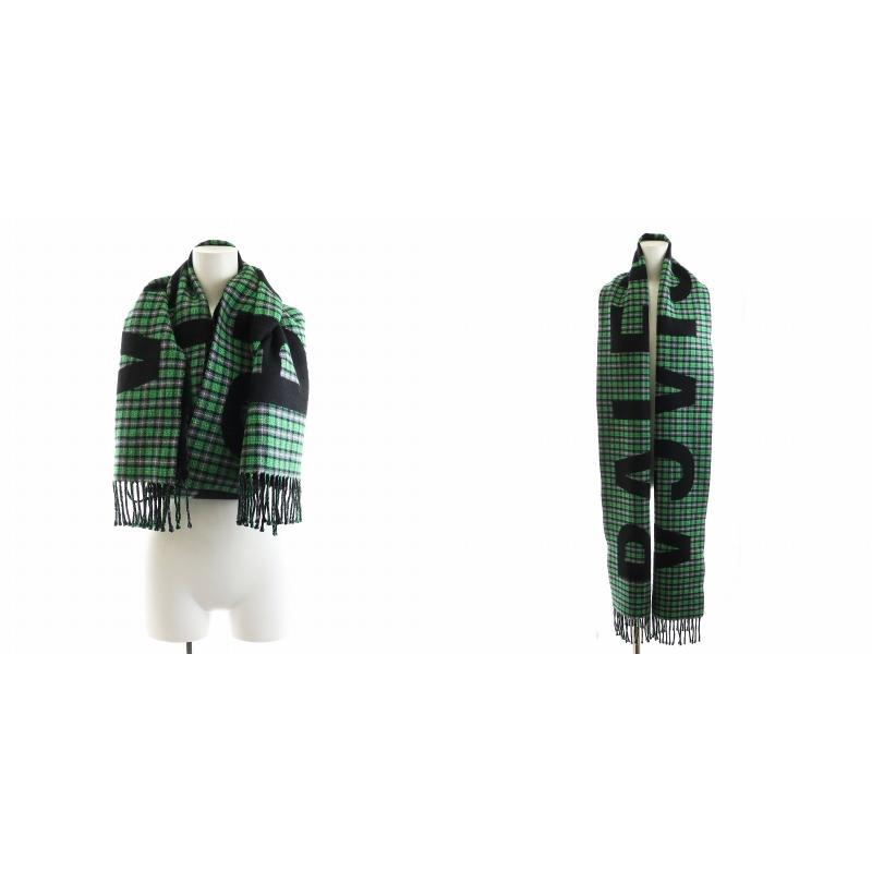 BALENCIAGA（バレンシアガ） マフラー フリンジ チェック柄 ロゴ