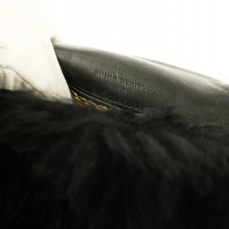 ソニアリキエル SONIA RYKIEL ショルダーバッグ チェーン ファー 黒