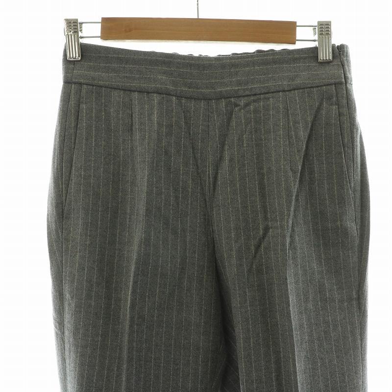 INCOTEX(インコテックス) パンツ スラックス テーパード ストライプ グレー×ブラウン 42(L) 【レディース】【K2083】 インコテックス INCOTEX スラックスパンツ ストライプ 38 グレー J1223