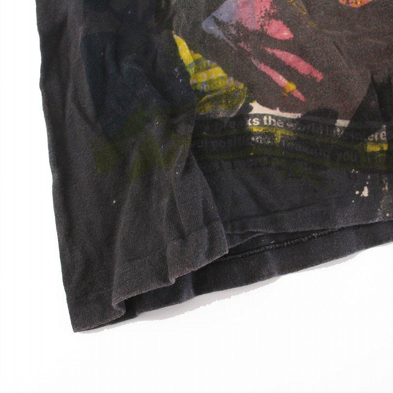 Hanes 80s BEEFY-T Tシャツ カットソー ヴィンテージ ロンT 総柄 長袖 L マルチカラー /YM 【自画像】 メンズ