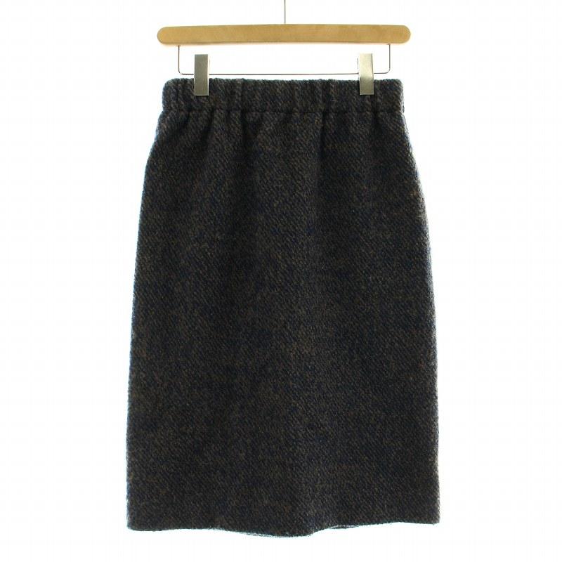 【中古】ヌーイ nooy セットアップ 上下 テーラードジャケット アウター タイトスカート ひざ丈 スリット 1 紺 茶 ヌーイ nooy セットアップ 上下 テーラードジャケット アウター タイト