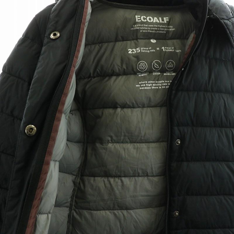 エコアルフ ECOALF ダウンコート ロング丈 フード アウター S 黒 