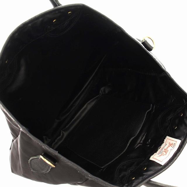 ヤングアンドオルセン YOUNG & OLSEN トートバッグ ナイロン レザー 黒