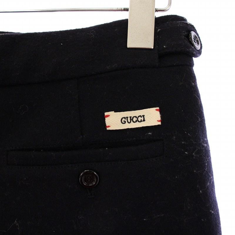 【中古】グッチ GUCCI ウールショートパンツ ハーフパンツ 36 ダークネイビー 633240 /DK レディース GUCCI（グッチ） ウールショートパンツ ハーフパンツ 36 ダーク