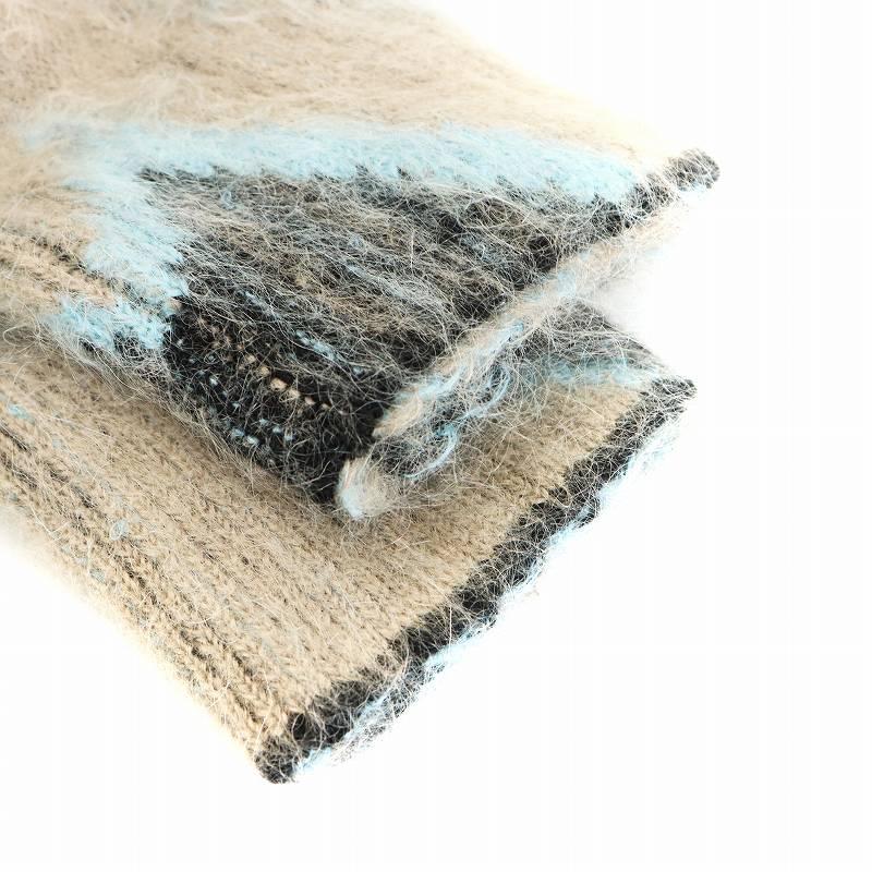 PAUL SMITH ニット セーター 長袖 モヘヤ混 M ベージュ 青 黒 PF-NR-87183 【Ambient】 /AN30 メンズ