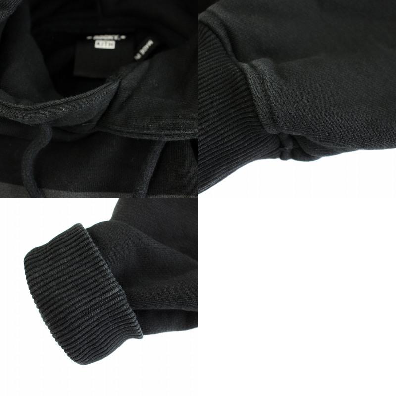 KITHブラック フード付きパーカー org.jpg