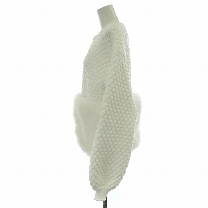 メゾンドドルチェ maison de Dolce ファーリーニット White