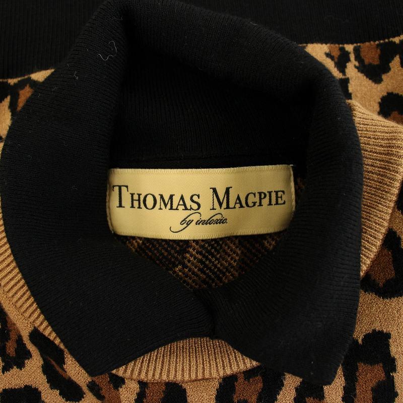 トーマスマグパイ THOMAS MAGPIE レオパード衿付きニットプルオーバー