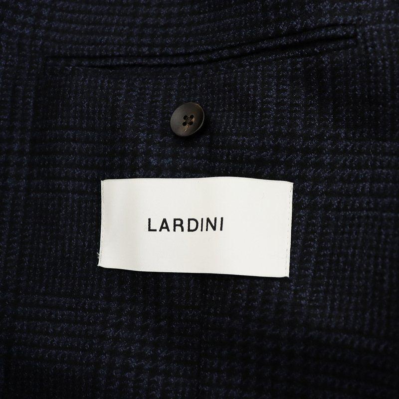 【中古】ラルディーニ LARDINI テーラードジャケット シングル ハウンドトゥース 段返り3B 46 紺 ネイビー JY6000AQ ラルディーニ LARDINI テーラードジャケット シングル ハウンド