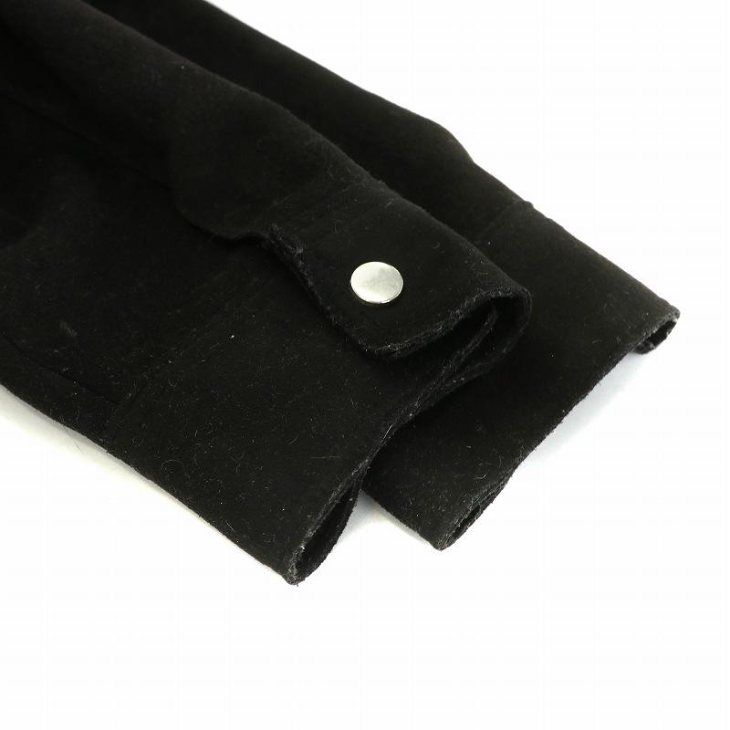 ZARA（ザラ） シャツジャケット ブラウス 長袖 スエード S ブラック