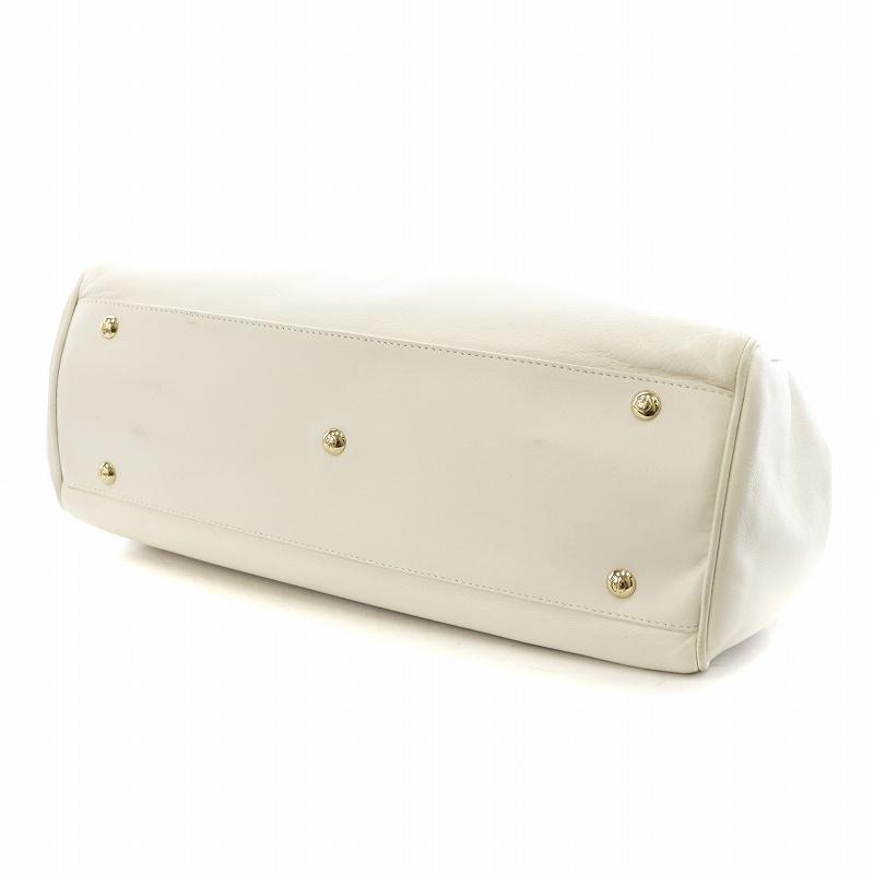 ジョルジオアルマーニ GIORGIO ARMANI ハンドバッグ レザー 白 