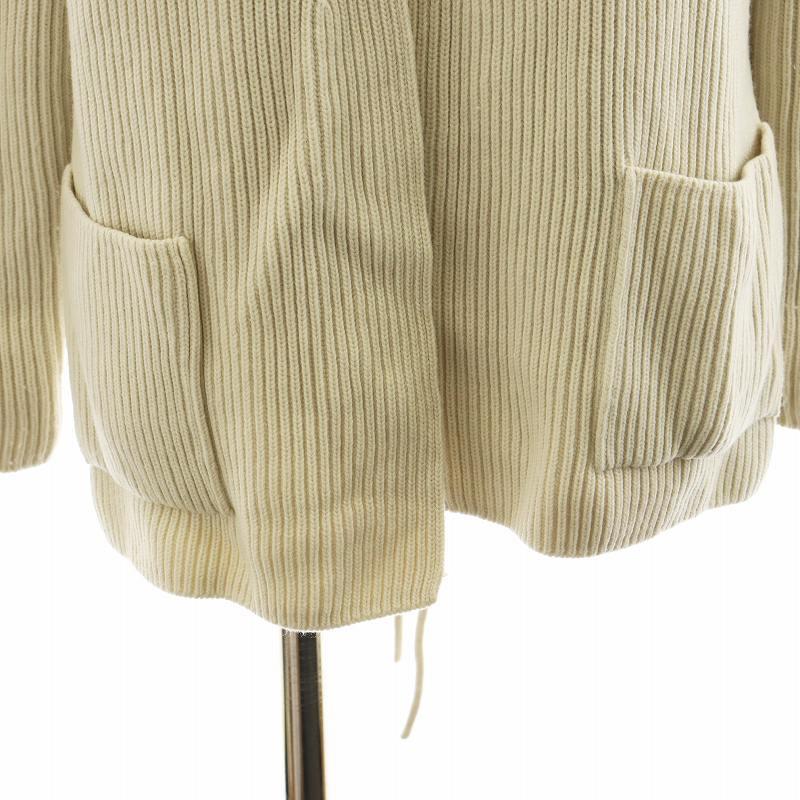 【美品】AURALEE オーラリー ウール カーディガン リブニット ベージュ AURALEE＞ウールカシミヤ リブニット カーディガン