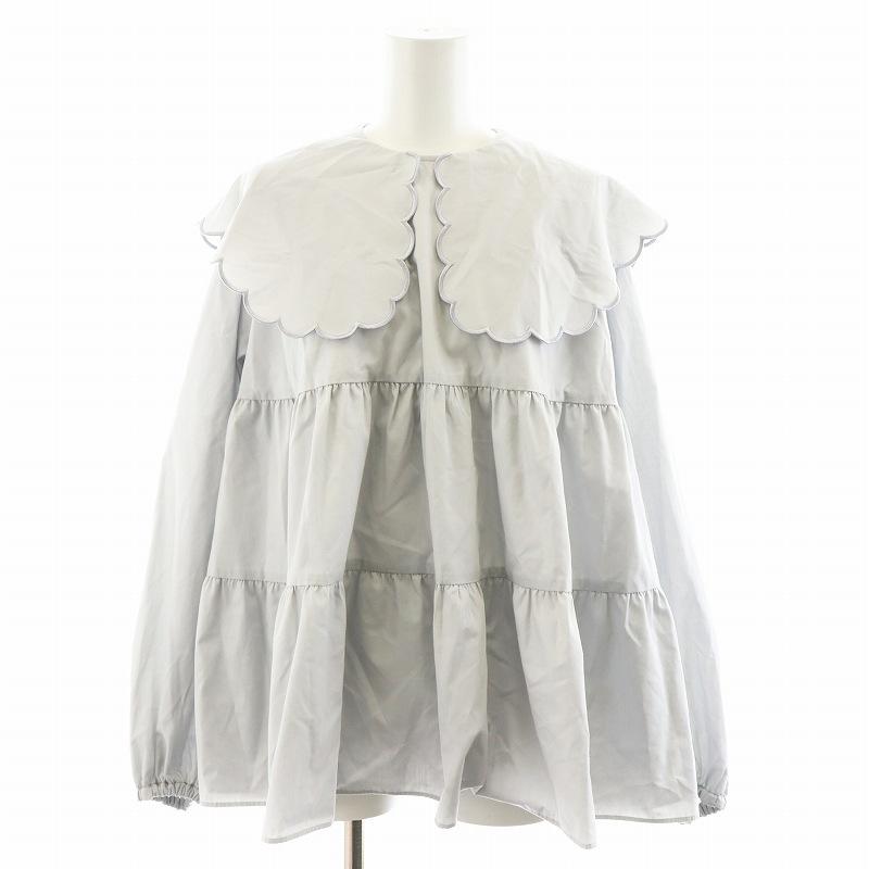 ヨリ yori 23AW スカラップロングスリーブブラウス シャツ 長袖 ヨリ yori 23AW スカラップロングスリーブブラウス シャツ 長袖