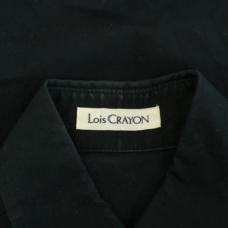 ロイスクレヨン Lois CRAYON シャツ ブラウス 長袖 フリル M ブラック 