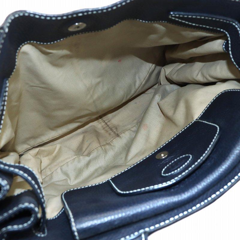 トッズ TOD'S トートバッグ ハンドバッグ ステッチ サイドベルト
