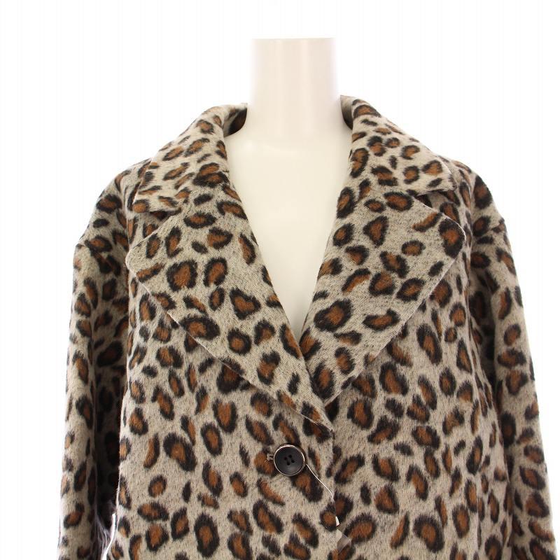 未使用品 インデックス INDEX チェスターコート ミドル丈 ヒョウ柄