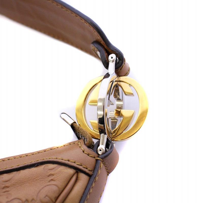 GUCCI グッチ GGツインズ グッチシマ ハンドバッグ レザー ブラウン  