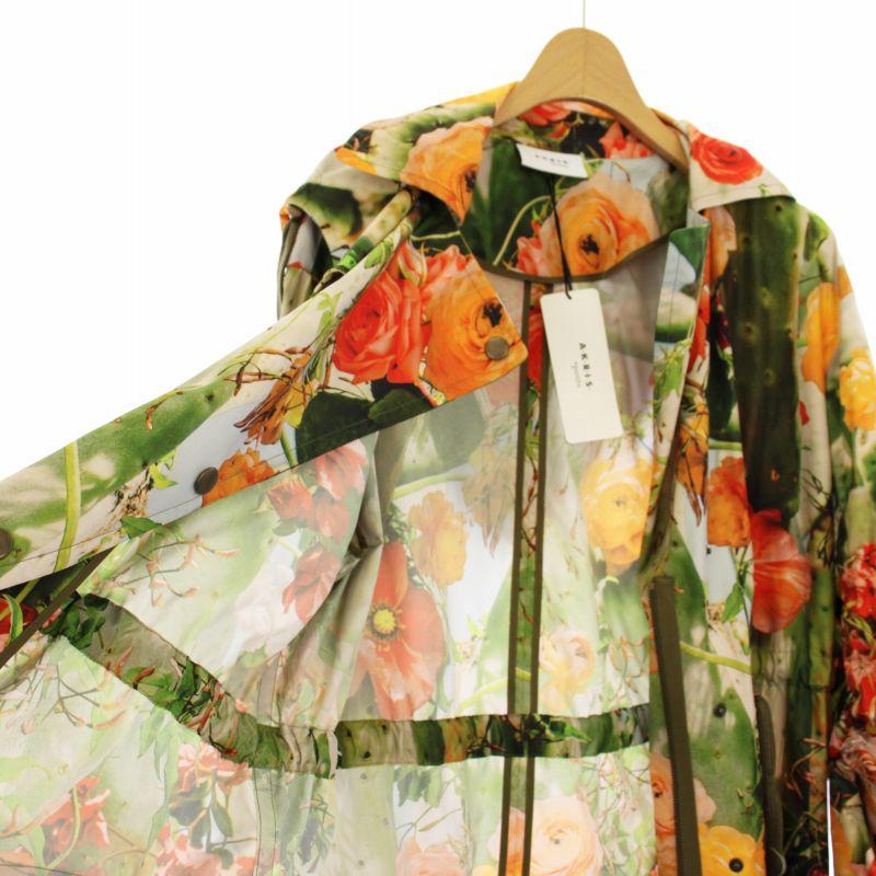 【中古】未使用品 アクリス AKRIS スプリングコート フード 花柄 春アウター 36 マルチカラー 2202014809 レディース 未使用品 アクリス AKRIS スプリングコート フード 花柄 春アウター 36