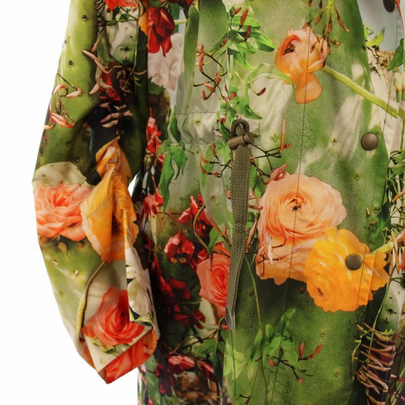 未使用品 アクリス AKRIS スプリングコート フード 花柄 春アウター 36