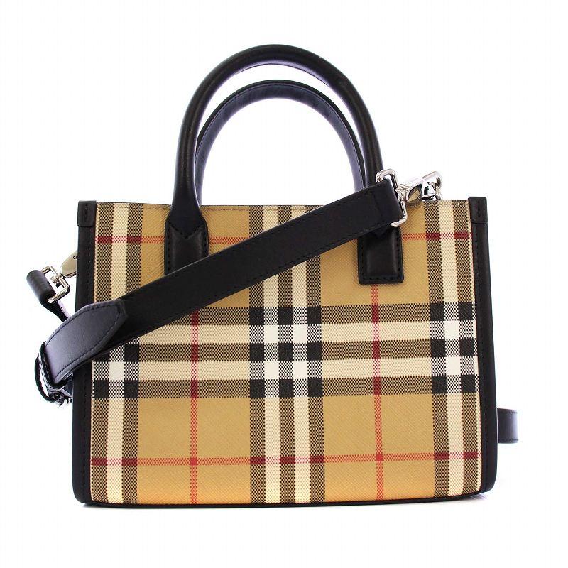 【現行・未使用級】バーバリー トートバッグ デニー チェック 2way ブラウン Burberry バーバリー 2way トートバッグ デニーチェック ブラウン