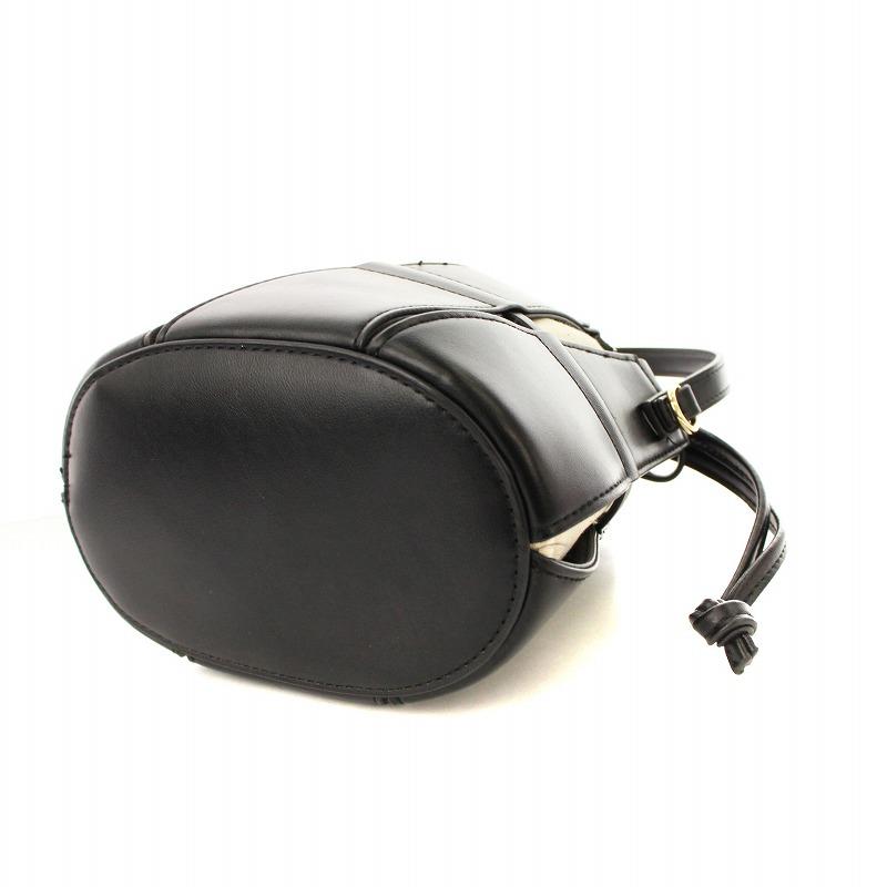 ZARA ザラ ショルダーバッグ 巾着 レザー バイカラー 黒 白 /MM ZARA ザラ ショルダーバッグ 巾着 レザー バイカラー 黒 白 /MM