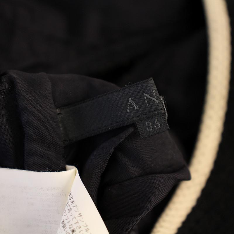 アナイ ANAYI ワンピース ひざ丈 半袖 クルーネック ツイード