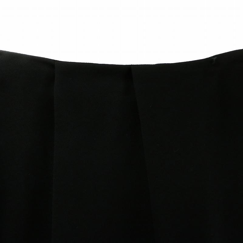 ジルサンダー JIL SANDER プリーツスカート フレア ひざ丈 無地 38 黒