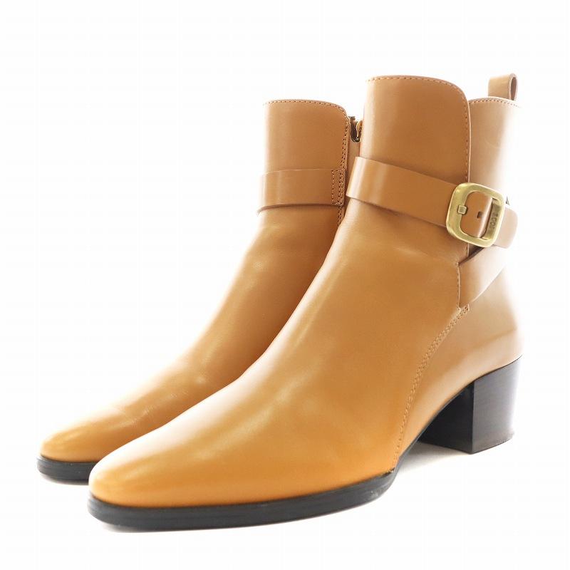 トッズ TOD'S ショートブーツ チャンキーヒール レザー 36