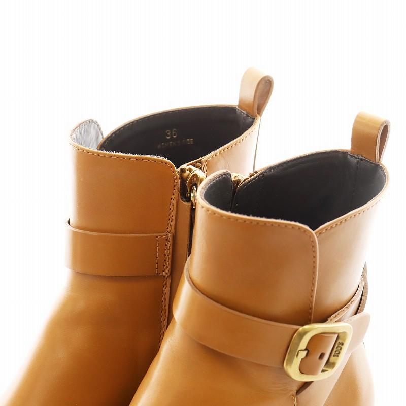 トッズ TOD'S ショートブーツ チャンキーヒール レザー 36