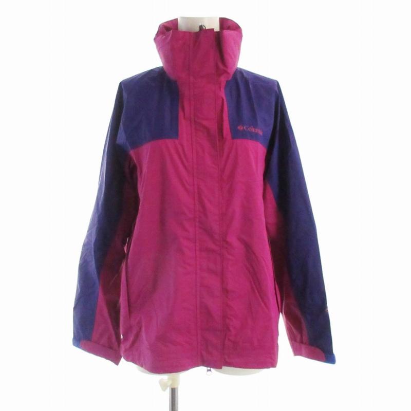 コロンビア Columbia ナイロンジャケット フーディー フード 刺繍 S 紫
