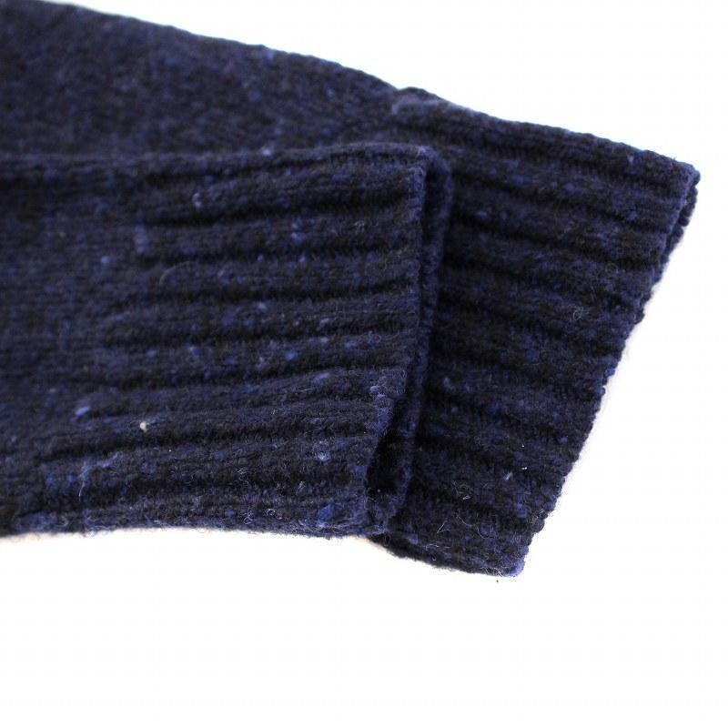 ポロ ラルフローレン インターシャ ニットネックセーター 刺繍セーター ネイビー フラッグ コットン クルーネック セーター（ニット/セーター