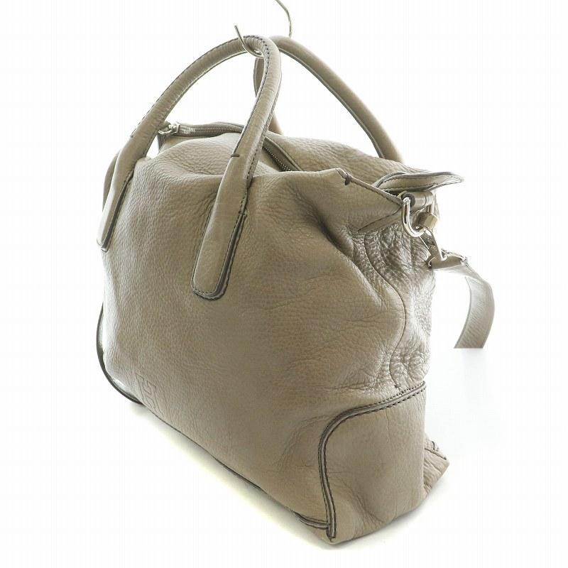 ヒロフ ☆ レザー 2WAY ミニ ショルダーバッグ ハンドバッグ イタリア製