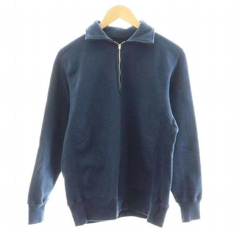 ウエアハウス WAREHOUSE スウェット トレーナー ハーフジップ S 紺