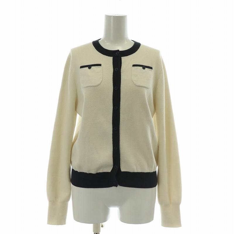 キャバン CABaN コットンカシミヤバイカラークルーネックカーディガン  