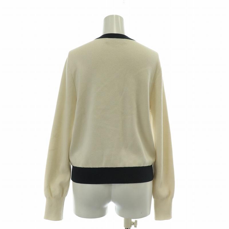 キャバン CABaN コットンカシミヤバイカラークルーネックカーディガン  