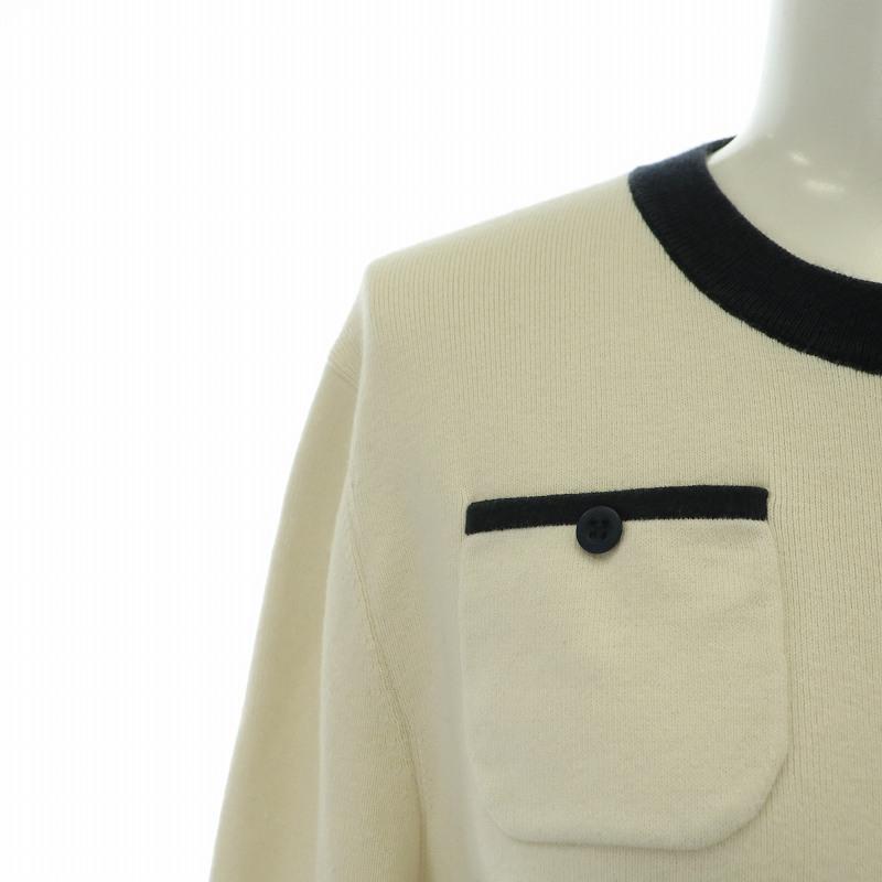 キャバン CABaN コットンカシミヤバイカラークルーネックカーディガン  