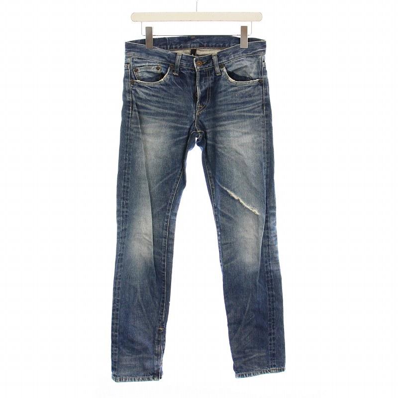 グラム glamb デニムパンツ ジーンズ ダメージ加工 裾ジップファスナー