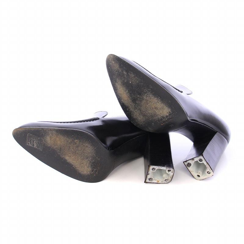 PRADA（プラダ） パンプス アーモンドトゥ チャンキーヒール レザー 36 